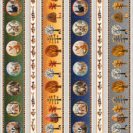 Bearsville-Woodland_Border_Stripe_Multi_2600-31259-X_Cotton_Fabric