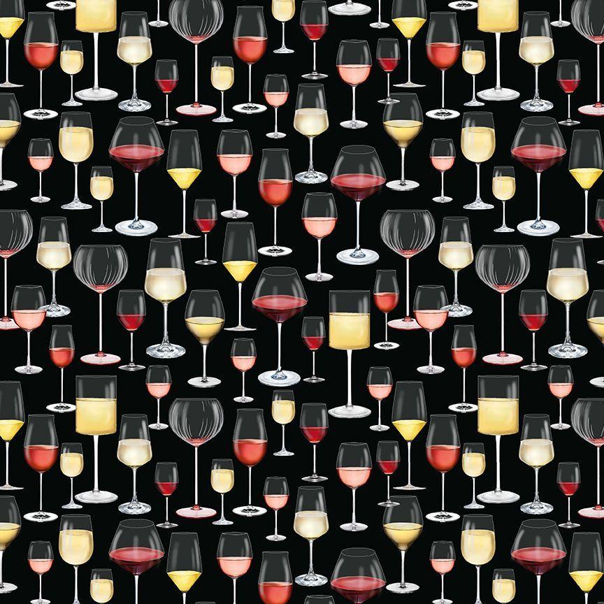 Wine_Glasses-Black_WINE-CD3828-BLACK_Cotton_Fabric